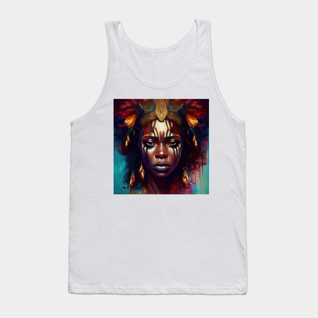 Powerful African Warrior Woman #3 Tank Top by Chromatic Fusion Studio
